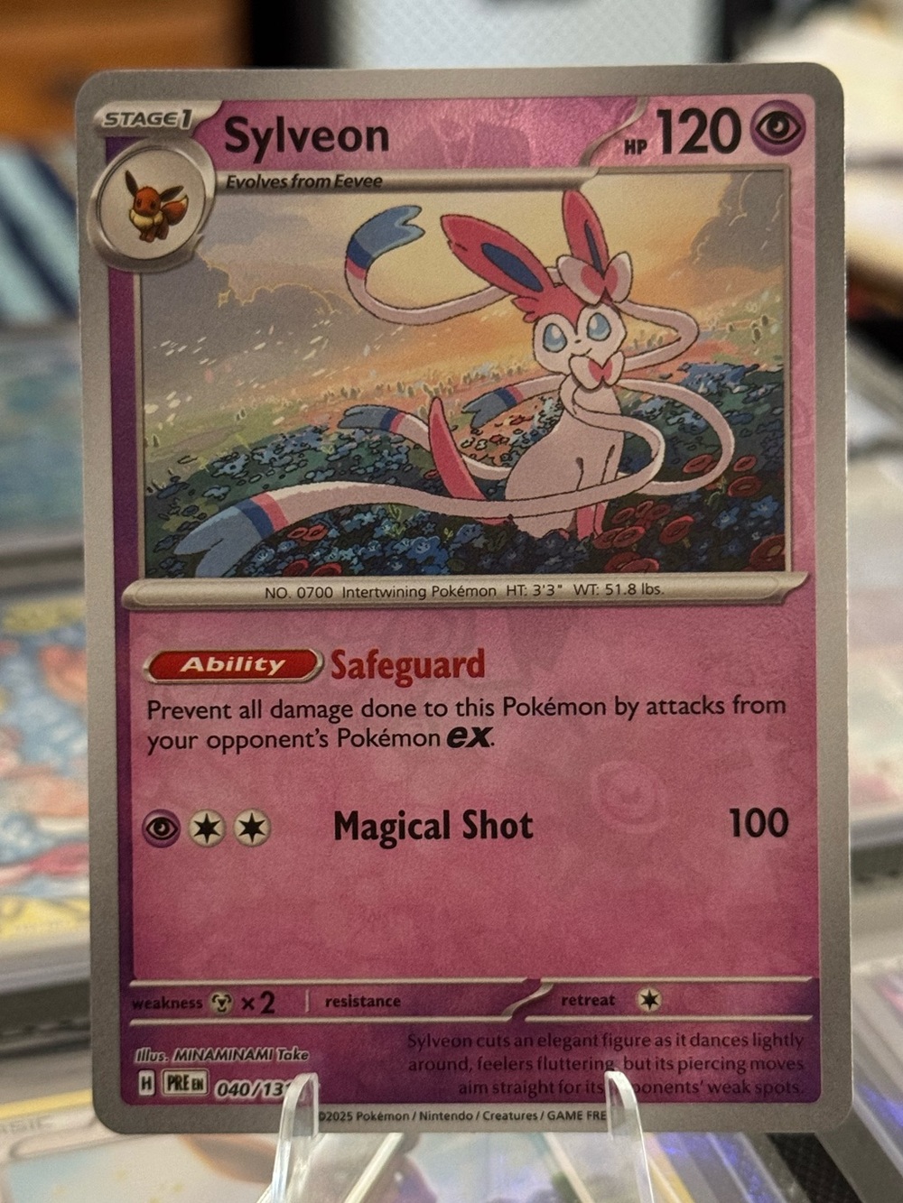 Pokemon Sylveon Prismatic Evolutions Reverse Holo NM